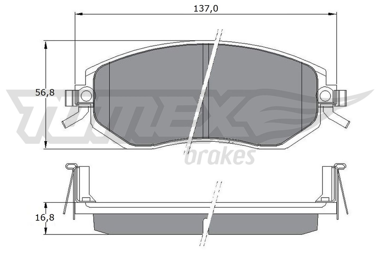 Sada brzdových platničiek kotúčovej brzdy TOMEX Brakes